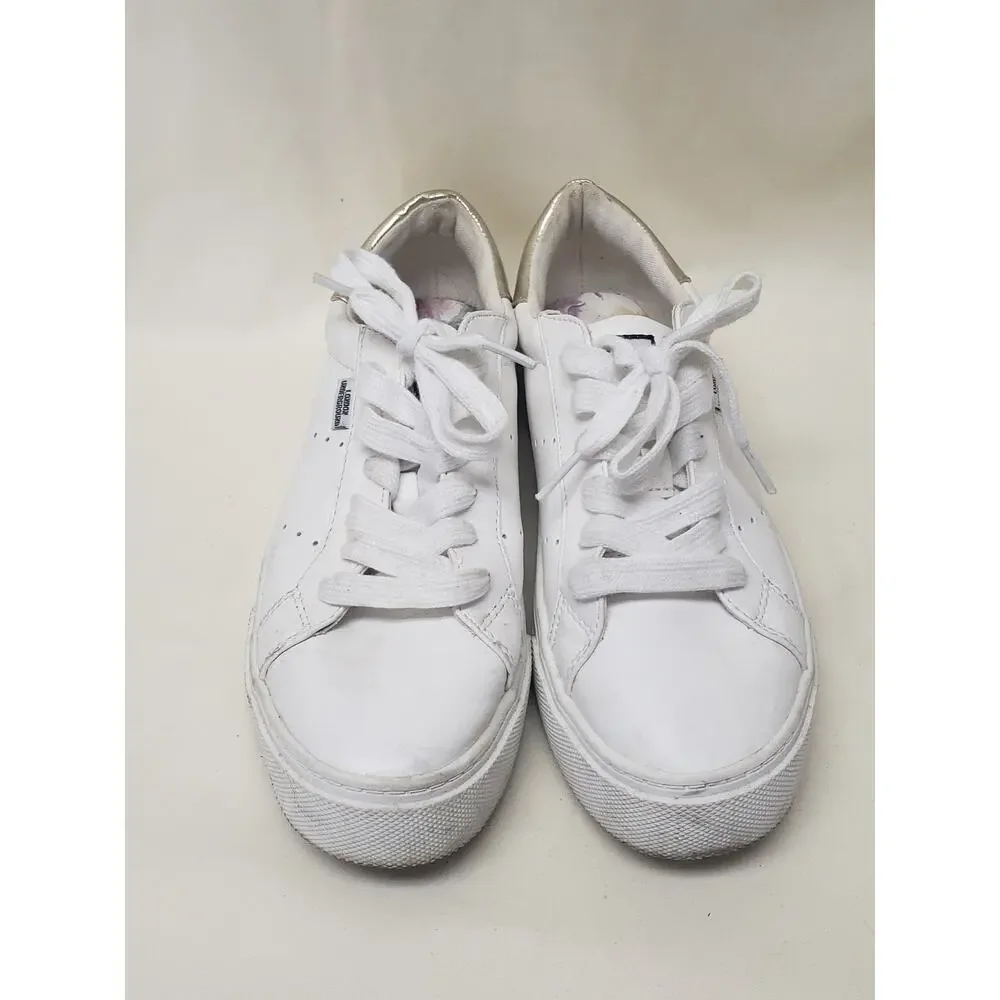 London Underground Kensa White & Gold Shoes - Women's Size 8 Sneakers